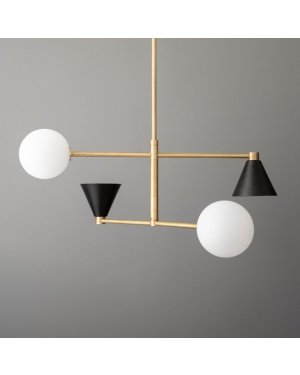 Mid Century Camlı Salon Avize